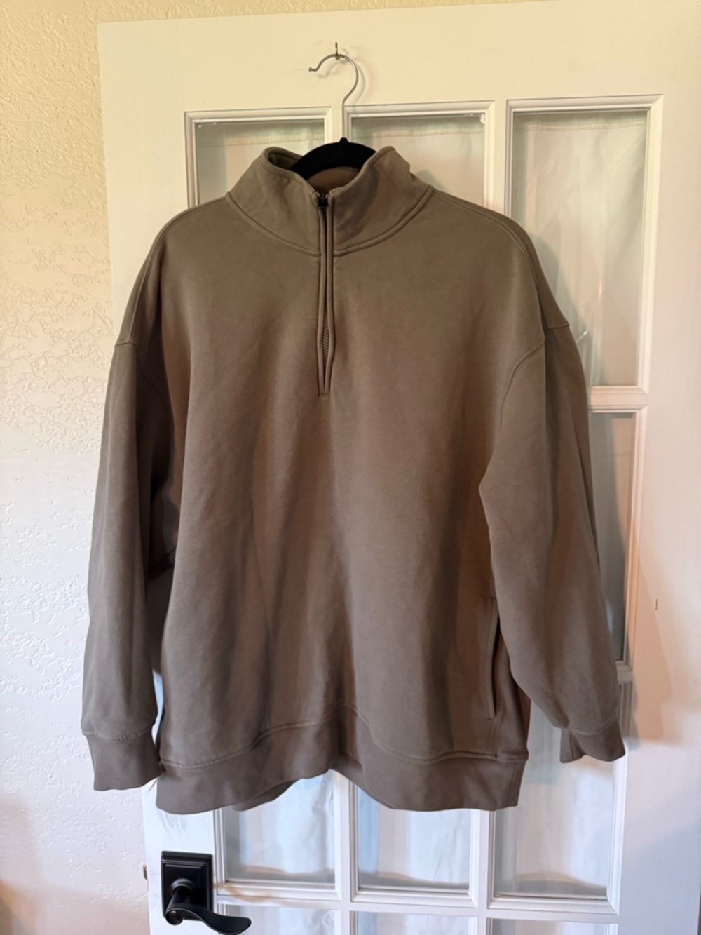 Athleta Forever Fleece 1/4 Zip Olive Green/Brown